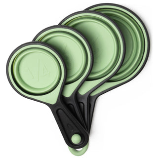 Krumbs Kitchen Collapsible Silicone Measuring Cups Green