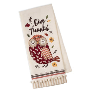 Give Thanks Owl Towel