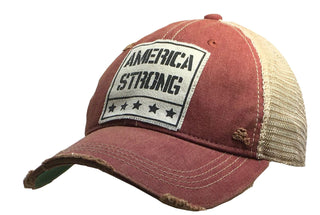 "American Strong" Vintage Distressed Trucker Cap
