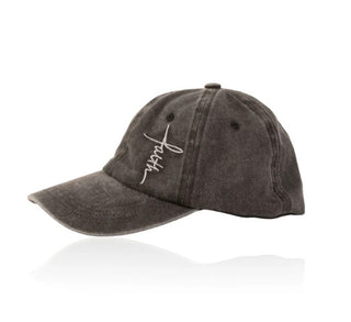Arianna Faith Embroidered Ponytail Hat Black