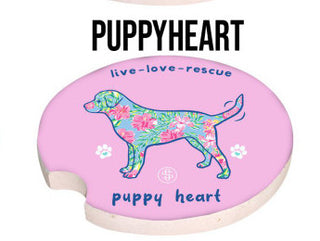 Simply Southern Car Coaster Puppy Heart