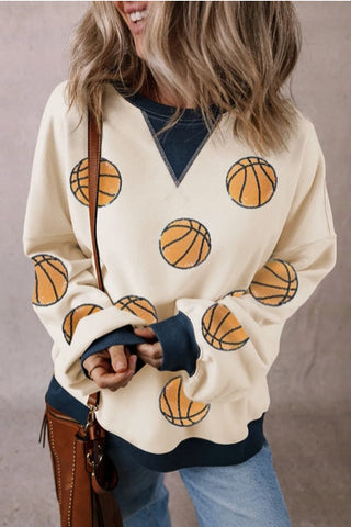 Lovesoft Sequin Basketball Crewneck