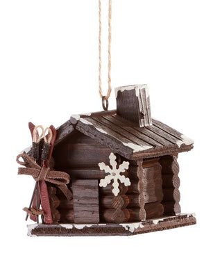 Wooden Log Cabin Ornament