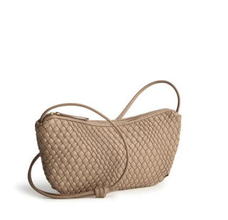 Vera Bradley Springbrook Sling Crossbody Woven Faux Leather Warm Taupe