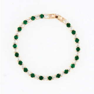 Howard's Stella Round Gemstone Bracelet Green and Clear
