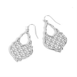 Whispers Silver Lattice Teardrop Earrings WN004545