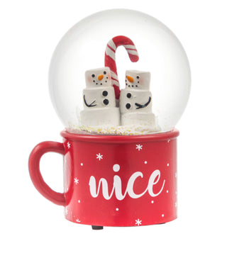 Marshmallow Snowman Water Globe w/Mug Base