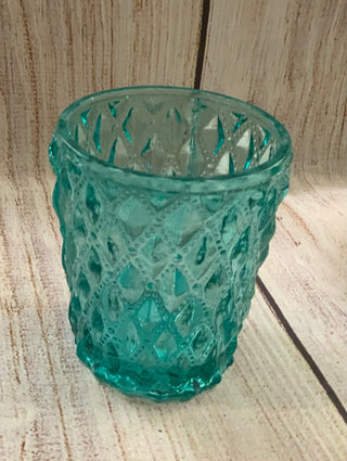 Decorative Teal Glass Votive
