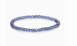 My Fun Colors Mini Crystal Bracelet Medium Blue Silver Accent