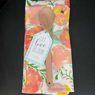 Spring Tea Towel w/Wooden Spoon
