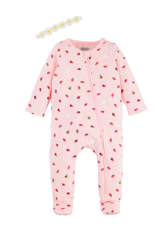 Mudpie Sleeper w/Headband Set Ladybug