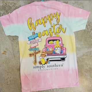 Simply Southern Happy Easter Tie Dye Short Sleeve T-Shirt
