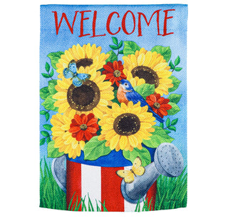 Stars & Stripes Watering Can Garden Flag