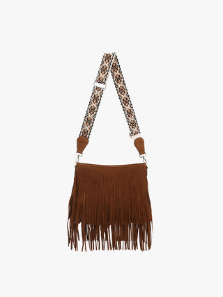 Jen & Co Sadie Fringe Crossbody Brown M2045