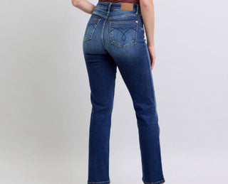 Judy Blue Vintage Dark Wash Thermal Straight 82631