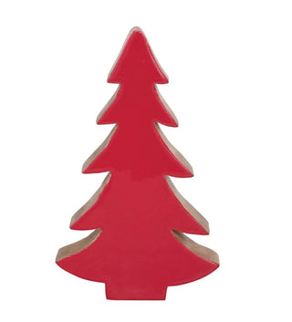 Red Enameled Mango Wood Tree