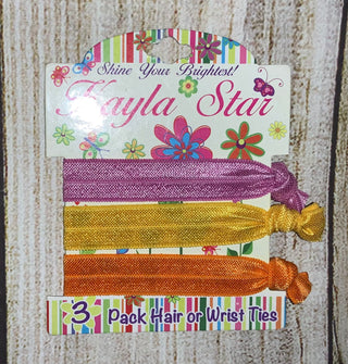 Kayla Star 3 Pack Hair or Wrist Ties