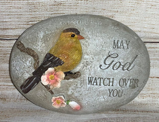 Resin Inspirational Stone w/Bird