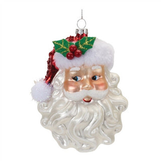 Glass Santa Face Ornament