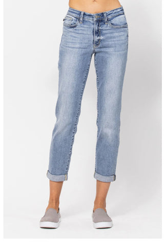 Judy Blue Core Midrise Bleach Wash Boyfriend 82335