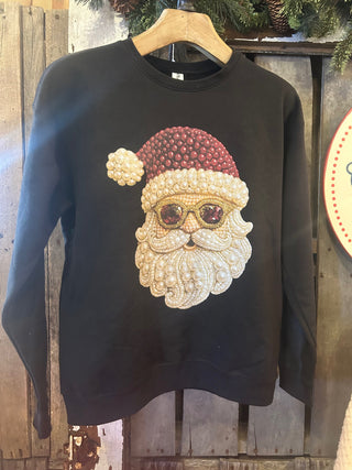 The Way Down South Vintage Pearl Santa with Shades Crewneck