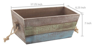 Wooden Crate w/ Rope Handles