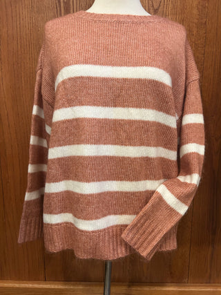 Sew in Love Striped Sweater Mauve