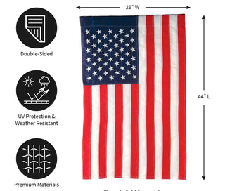 American Flag Appliqué House Flag