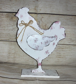 White Chicken Shelf Sitter Hen