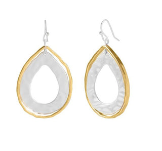 Whispers Mixed Metal Open Tear Drop Dangle WN003023