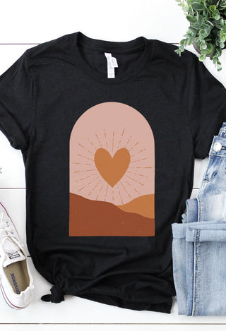 Boho Valentine Heart Graphic Tee