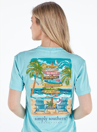 Simply Southern Sign Short Sleeve Tee Aqua Wash