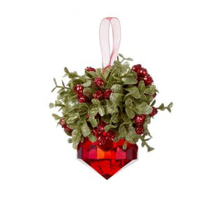 Kissing Krystal Red Jewel Mistletoe Ornament Diamond Style 4