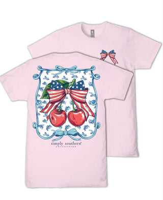Simply Southern Short Sleeve Tee USA Cherry Peony
