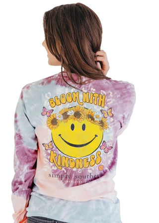 Simply Southern Bloom with Kindness Tie Dye Long Sleeve Twinkle