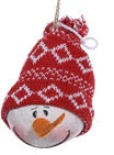 Fabric Snowman Head Ornament