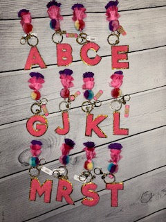 Simply Southern Varsity Letter Keychain Pink