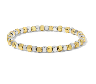 My Fun Colors Fashion Fortunes 4mm Silver & Gold Cube Bracelet Medium