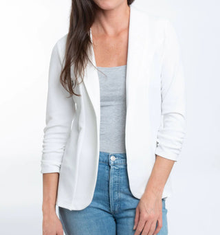 Elsie & Zoey Dove Stretch Crepe Blazer White