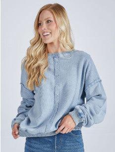 Simply Southern Drop Shoulder Pullover Leona Denim