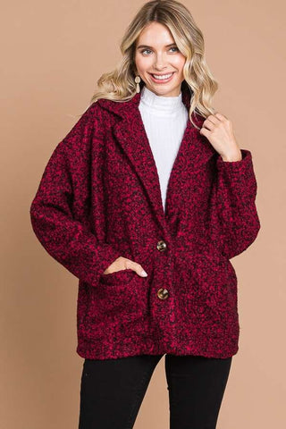 Culture Code 2 Button Single Jacket Cherry Red Black
