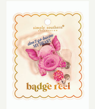 Simply Southern Badge Reel Pig