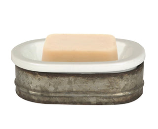 Metal & Stoneware Soap Dish
