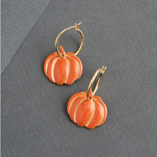 Howard's Pumpkin Hoop Earrings Orange