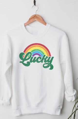 Kissed Apparel Distressed Lucky Rainbow Crewneck XL