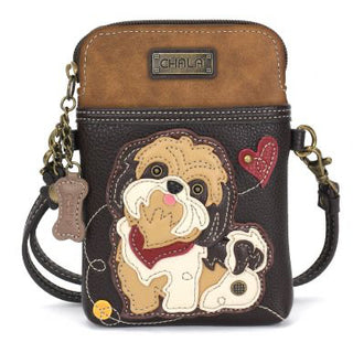 Chala Cellphone Crossbody Shih Tzu Dark Brown 827