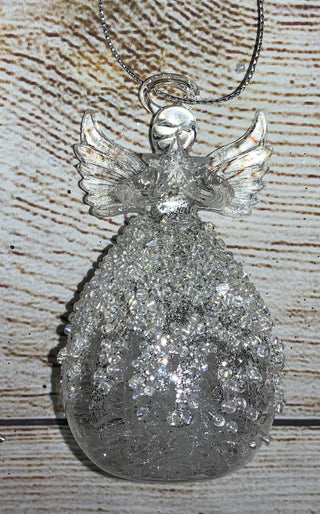 Glass Angel w/Beads Ornament