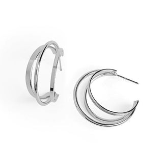 Whispers Multi Hoop Earrings Silver WN004624
