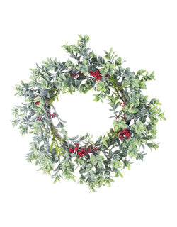 Boxwood Wreath w/Berries, 6”