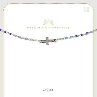 Coco+Carmen Charm Anklet Cross Blue